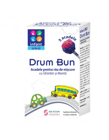 Acadele Drum Bun pentru rau de miscare, 5 bucati, Solacium
