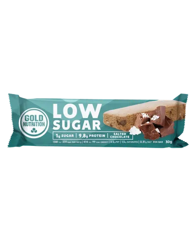 Baton proteic cu ciocolata si sare de mare Low Sugar, 30g, Gold Nutrition