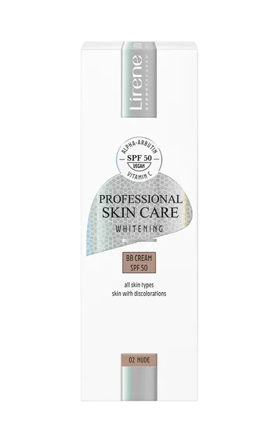 Crema BB uniformizare nuanta ten SPF50 Nuanta 02 Nude Whitening, 30ml, Lirene