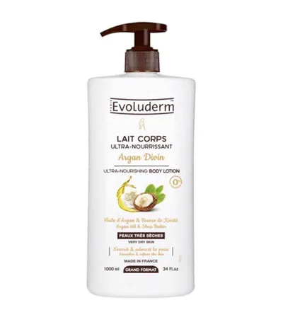 Lapte de corp ultra-hranitor Argan Divin, 1000ml, Evoluderm