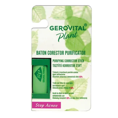 Baton corector si purificator Plant Stop Acnee, 5g, Gerovital