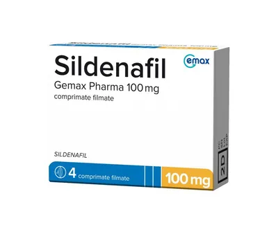 Sildenafil 100mg, 4 comprimate filmate, Gemax