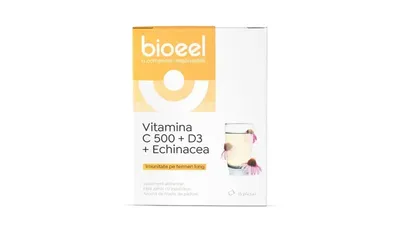 BIOEEL VITAMINA C 500+D3+ECHINACEA PULBERE 15 PLICURI