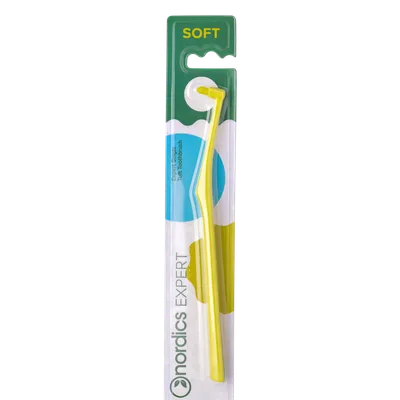 Periuta de dinti pentru curatare de precizie Expert Single Tuft Soft, culoare galben, 1 bucata, Nordics