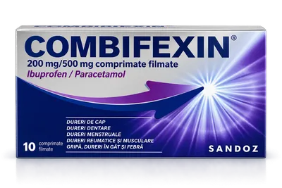 Combifexin 200mg/500mg, 10 comprimate filmate, Sandoz