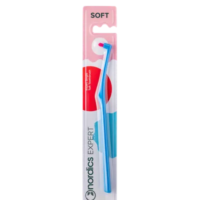 Periuta de dinti pentru curatare de precizie Expert Single Tuft Soft, culoare albastru, 1 bucata, Nordics