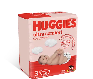 Scutece nr. 3 4-9 kg Unisex Ultra Comfort, 21 bucati, Huggies