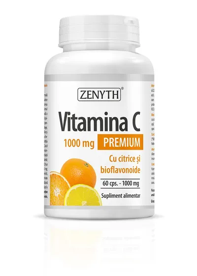 Vitamina C Premium cu citrice si bioflavonoide, 60 capsule, Zenyth