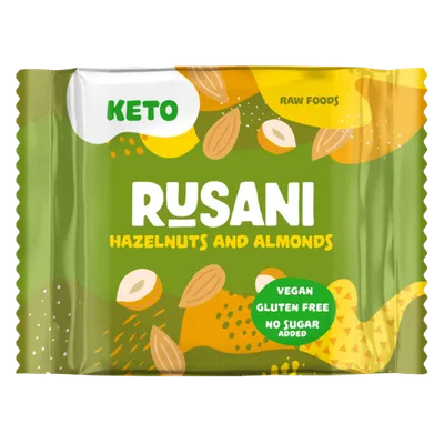 Biscuiti vegani cu alune si migdale, 40g, Rusani