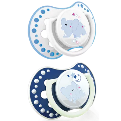 Suzeta din silicon Dynamic Night&Day baiat pentru 0-3 luni, 2 bucati, Lovi