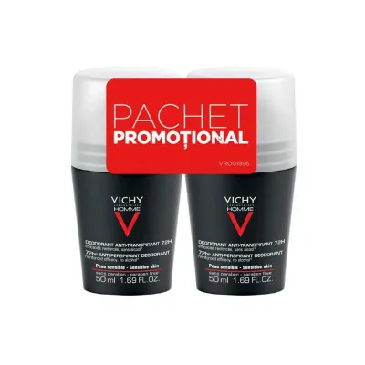 Bipack deo roll-on homme 72 h, 50 ml 1+ 50% Cadou, VICHY