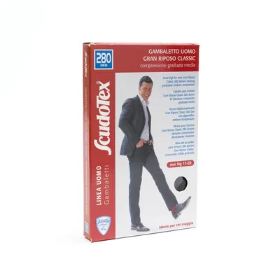 Scudotex S450 Ciorapi medicali barbati, compresie forte 280 DEN, Nero, marimea 6-XXL