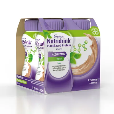 Nutridrink pe baza de plante cu aroma de cappuccino, 4 x 200ml, Nutricia