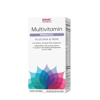 GNC WOMENS MULTIVITAMIN PRENATAL FORMULA CU DHA + IRON 90 CAPSULE