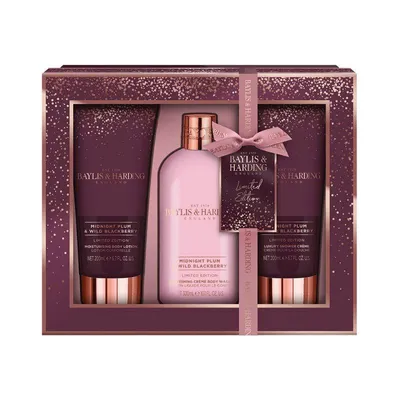 Baylis & Harding Set cadou Trio Midnight Plum & Wild Blackberry- Luxury bathing essentials
