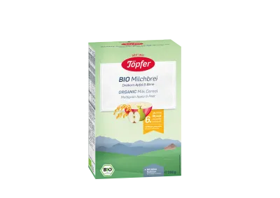 Cereale BIO cu lapte+mere+pere, 200g (de la 6 luni), Topfer