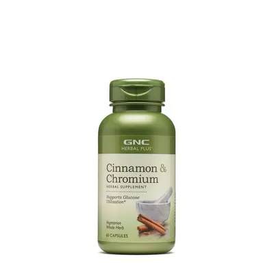Extract standardizat de scortisoara si crom Cinnamon & Chromium Herbal Plus, 60 capsule, GNC