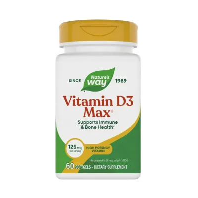 Vitamina D3 Nature's Way, 5000 UI, 60 capsule, Secom