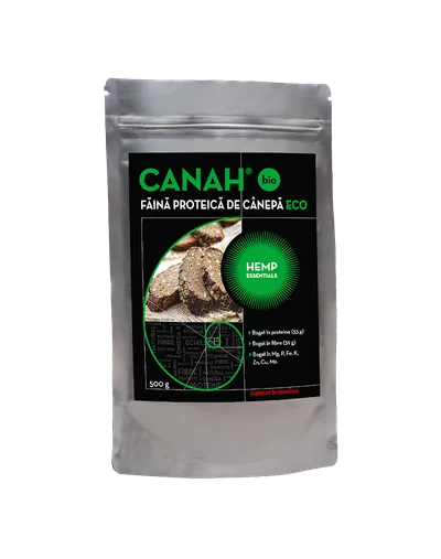 Faina proteica de canepa ECO, 500g, Canah