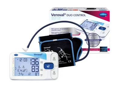 Tensiometru digital de brat Alb Veroval Duo Control manseta L cu dubla determinare si 3 validari clinice, Hartmann