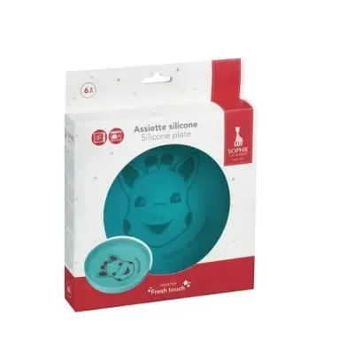Farfurie din silicon Girafa Sophie, Turcoaz, 480002, Vulli