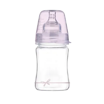 Biberon sticla fete Diamond Glass Baby Shower, 150ml, LOVI