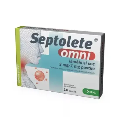 Septolete omni lamaie si soc, 3 mg/1 mg, Krka