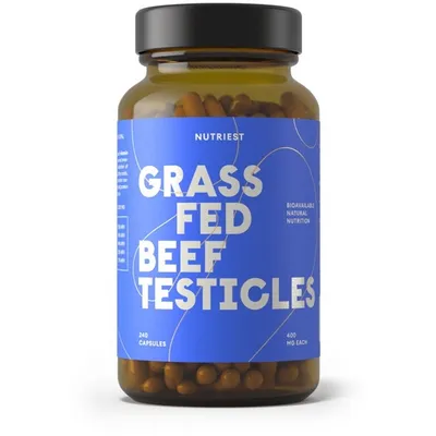 Testicule de Vită Liofilizate Grass Fed (Beef Testicles), 240 Capsule, Nutriest