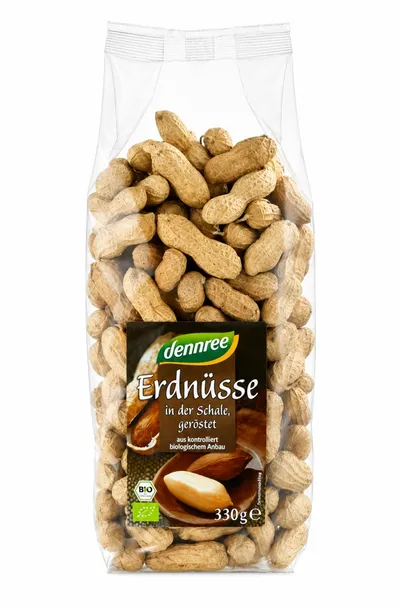 Arahide Prăjite cu Coajă Ecologice, 330 g, Dennree