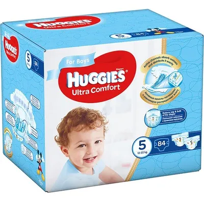 Scutece Boy Ultra Comfort Nr.5 pentru 12-22kg, 84 bucati, Huggies