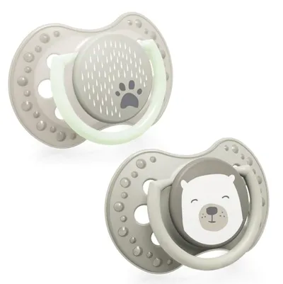 Suzeta din silicon 0-3 luni Dynamic Buddy Bear 22/863, 2 bucati, LOVI