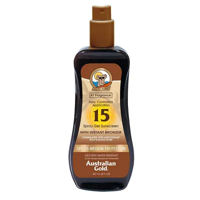 Australian Gold Spray-gel SPF 15 cu autobronzant, 237 ml