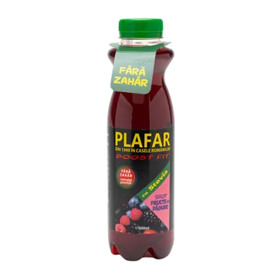 Sirop cu fructe de padure Boost Fit cu stevie, 500ml, Plafar