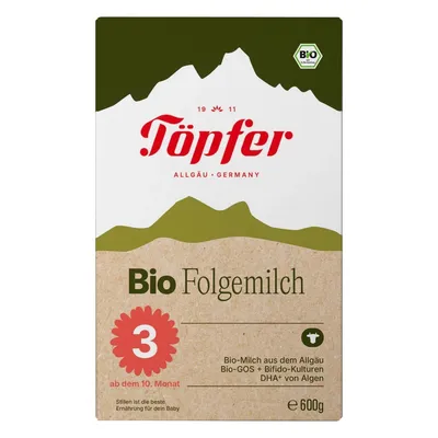 TOPFER Bio 3 lactana lapte 10L+, 600g