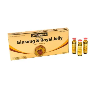 Ginseng + Royal Jelly, 200 + 300 mg, 10 fiole, ONLY NATURAL