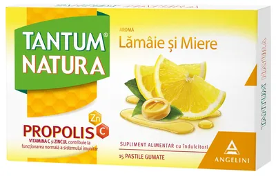 Tantum Natura cu lamaie si miere, 15 pastile gumate, Angelini