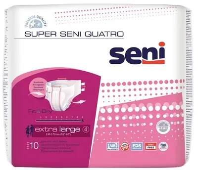 Scutecele cu sistem inchis Super Quatro, Extra Large, 10 bucati, Seni