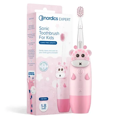 Perie de dinti electrica pentru copii 1-8ani, roz, Nordics