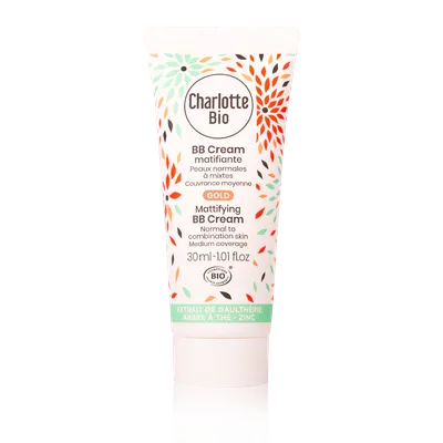 BB Cream bio matifiant pentru piele normala si mixta Gold, 30ml, Charlotte Bio