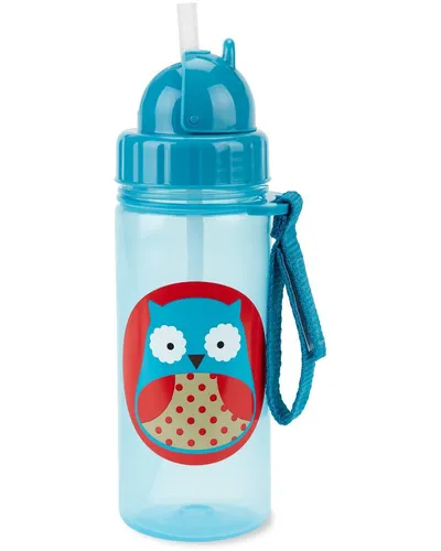 Sticla cu pai Zoo Bufnita, 384.5ml, Skip Hop