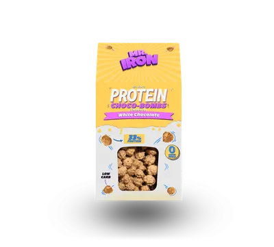 Chocobombs cu 30% proteine fara zahar low-carb gluten free Ciocolata Alba, 100g, Mr. Iron