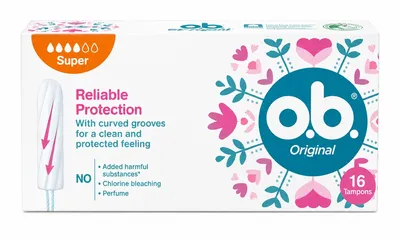 Tampoane O.B. Original Super 4 Picături, 16 bucăți, O.B.