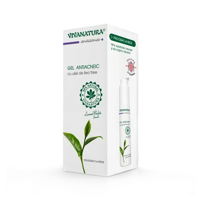 Gel antiacneic cu ulei de tea tree, 50ml, VivaNatura
