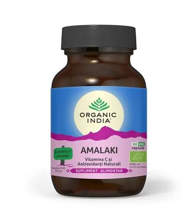 ORGANIC INDIA AMALAKI VITAMINA C SI ANTIOXIDANTI NATURALI BIO 60 CAPSULE