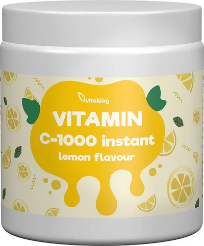 Pulbere instant de Vitamina C cu aroma de lamaie, 400g, Vitaking