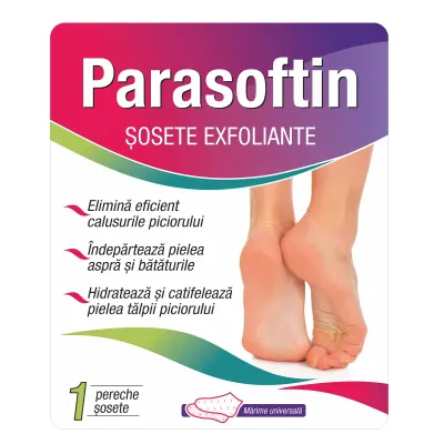 Sosete Exfoliante Parasoftin-Marime Universala, 1 pereche, Zdrovit
