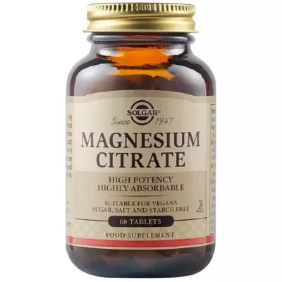 SOLGAR CITRAT DE MAGNEZIU 60 TABLETE