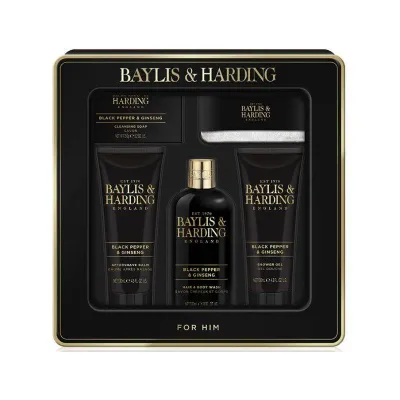 Baylis & Harding Set cadou Quintet Signature Men's Black Pepper & Ginseng- Luxury gift tin