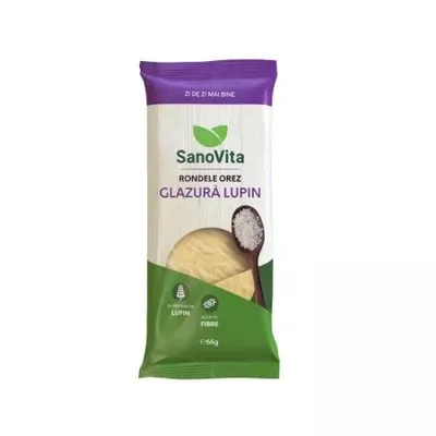 Rondele din orez cu glazura de Lupin, 66g, SanoVita