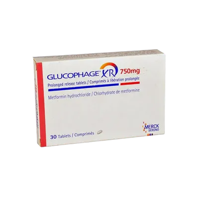 Glucophage XR 750mg, 30 comprimate cu eliberare prelungita, Merck
